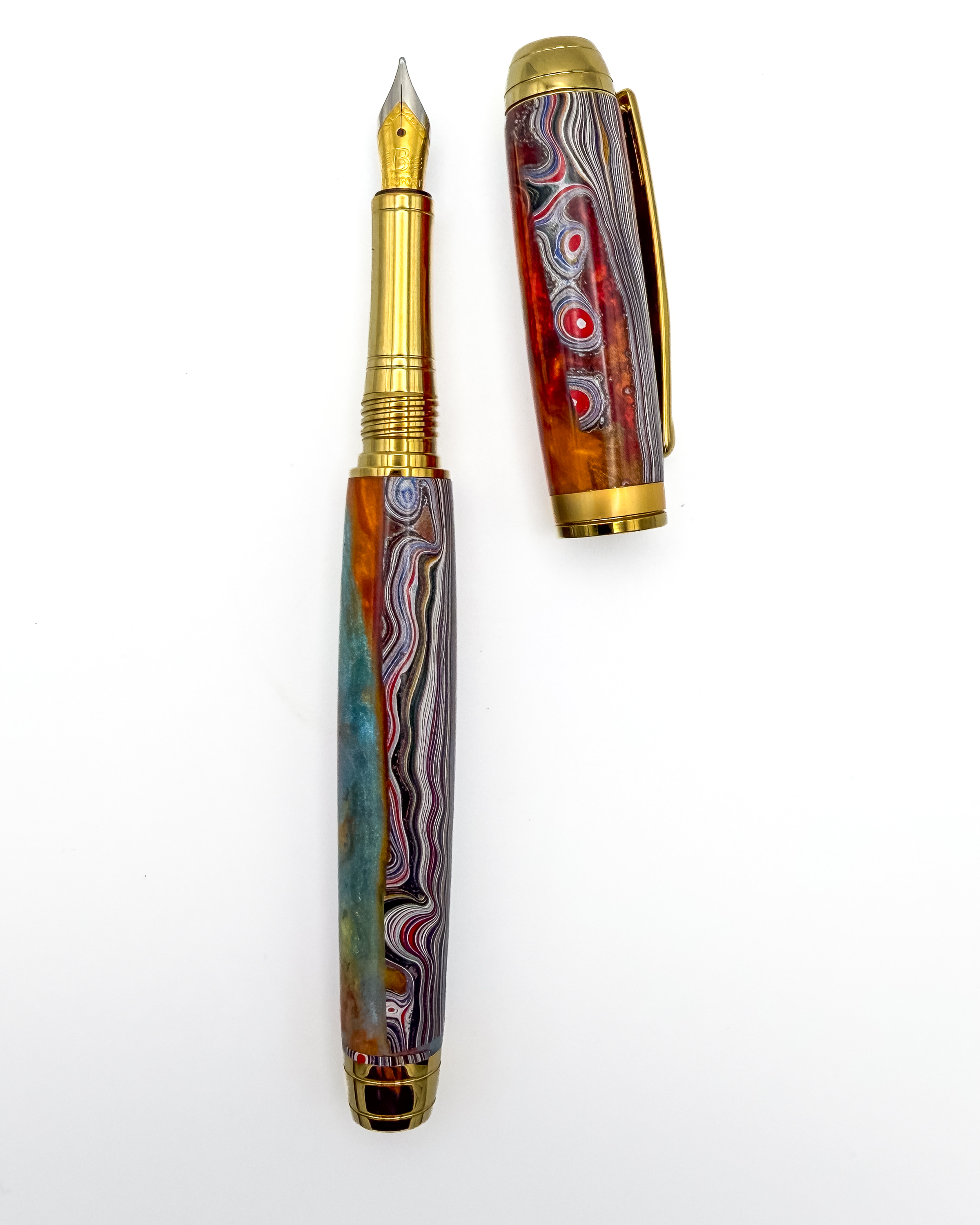 Corvette Fordite & Resin Fountain Pen