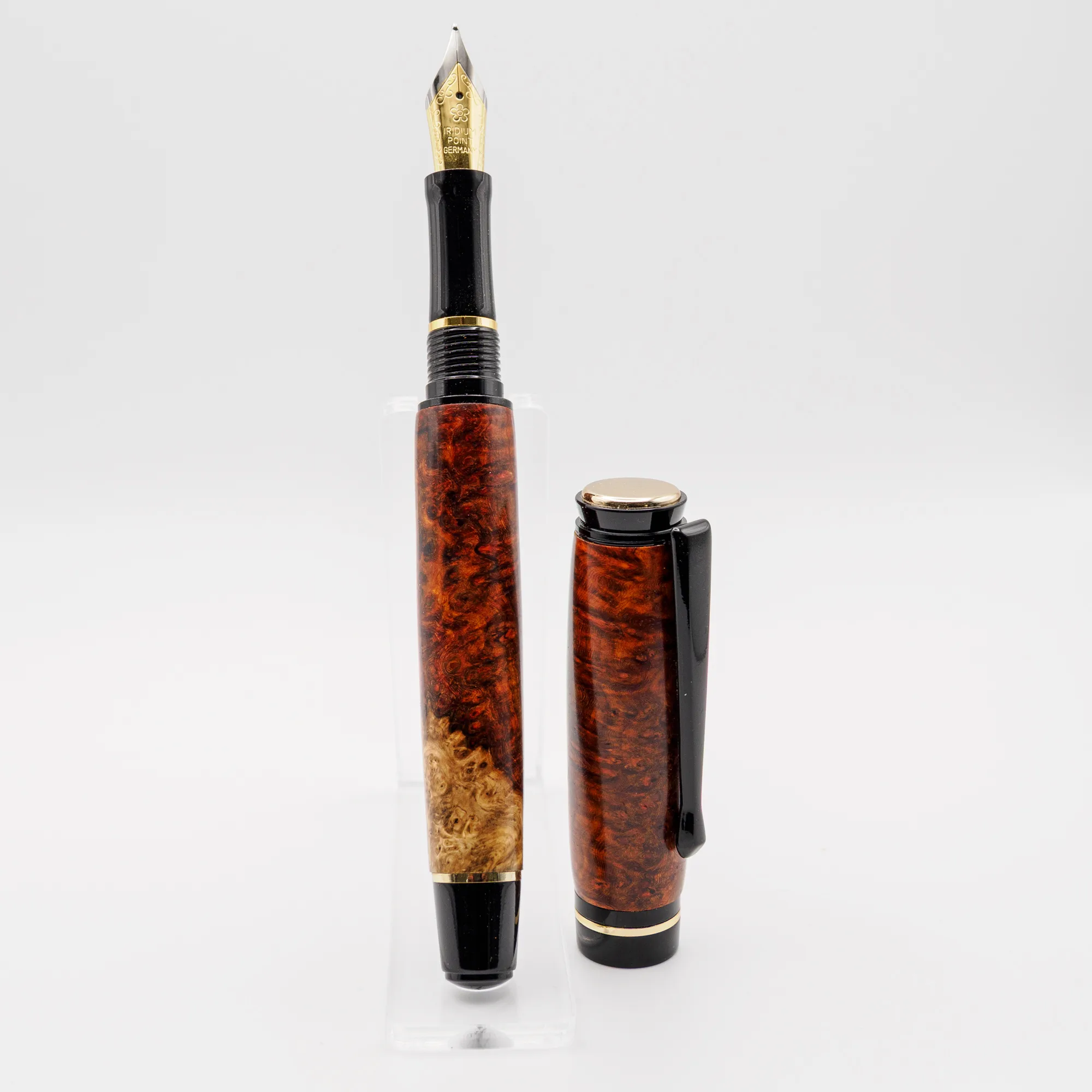 Red Amboyna Burl Stratford II Fountain Pen