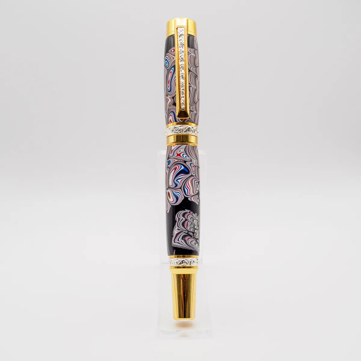 Jeep Fordite & Sterling Silver Plated Accents rollerball, sourced Detroit