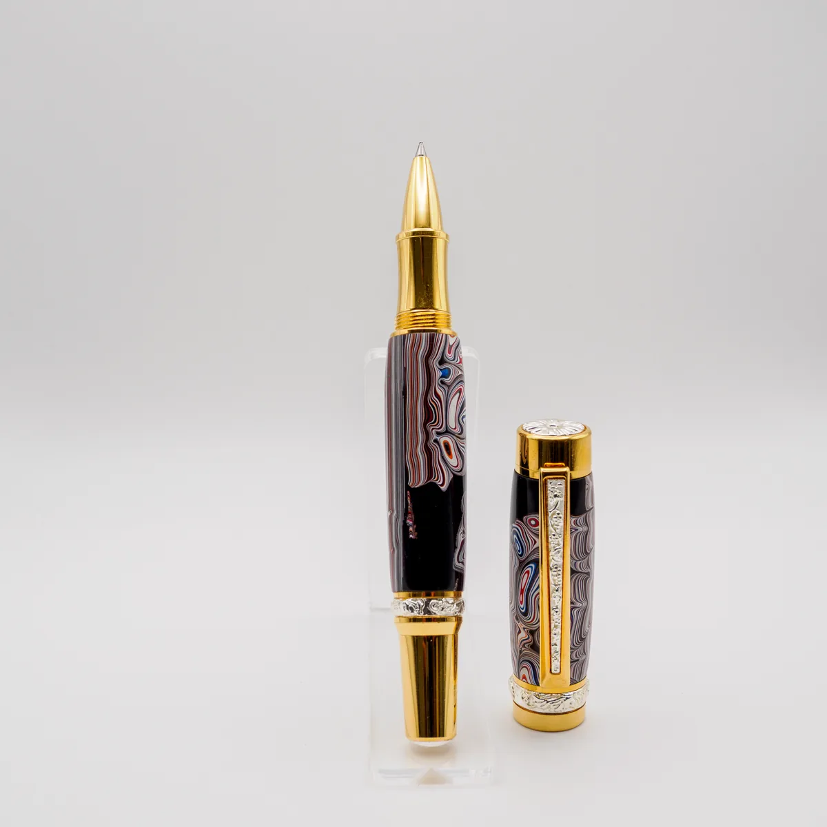 Jeep Fordite & Sterling Silver Plated Accents rollerball, sourced Detroit (third view)