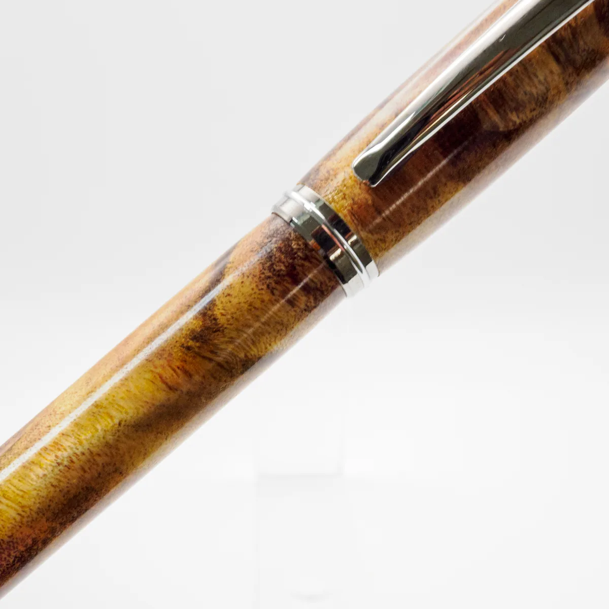 Boxwood Burl rollerball in Boxwood burl stabilised, sourced Canada reclaimed wood (third view)