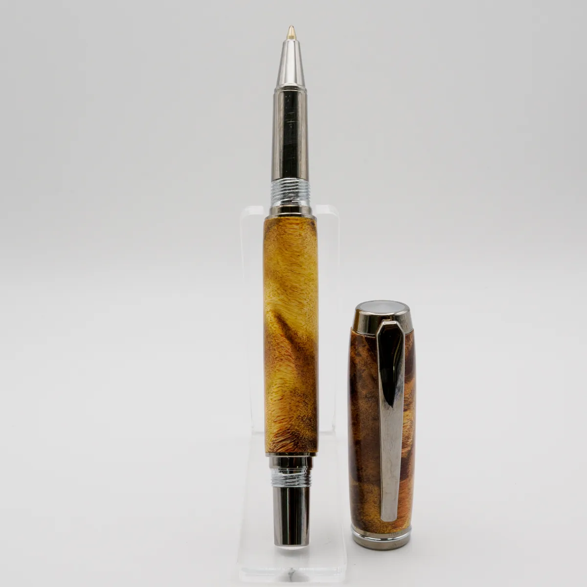 Boxwood Burl rollerball in Boxwood burl stabilised, sourced Canada reclaimed wood (second view)